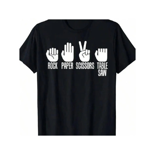 Funny Vintage Carpenters Shirt Rock Paper Scissor Table Saw Fathers Day T-Shirt A85.